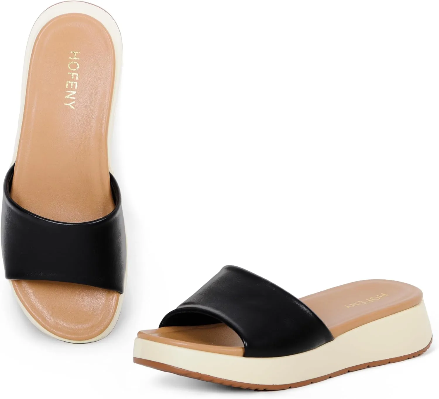 Womens Sandals Platform Classic Faux Leather Comfortable Slide for Summer Size 6-11