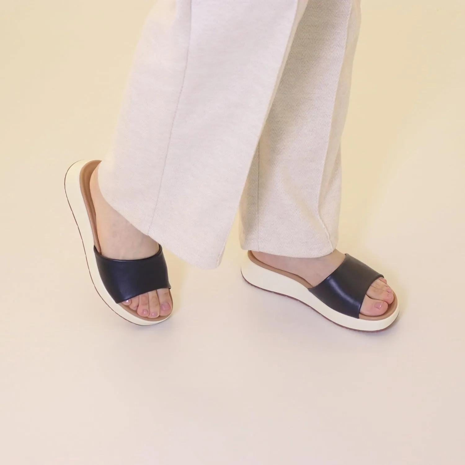 Womens Sandals Platform Classic Faux Leather Comfortable Slide for Summer Size 6-11