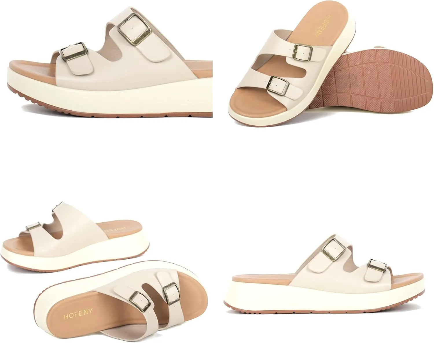 Womens Sandals Platform Double Strap Comfortable Slide for Summer Size 6-11