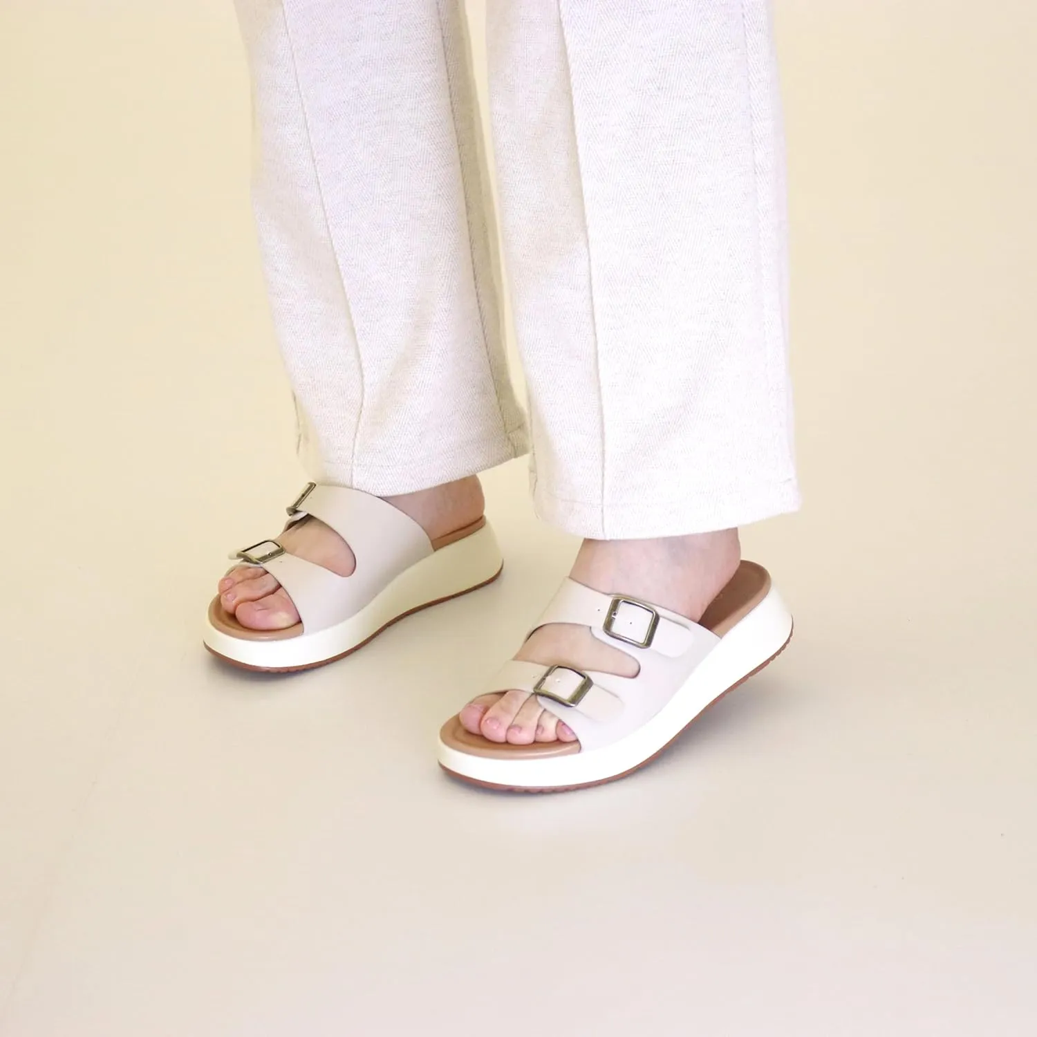 Womens Sandals Platform Double Strap Comfortable Slide for Summer Size 6-11