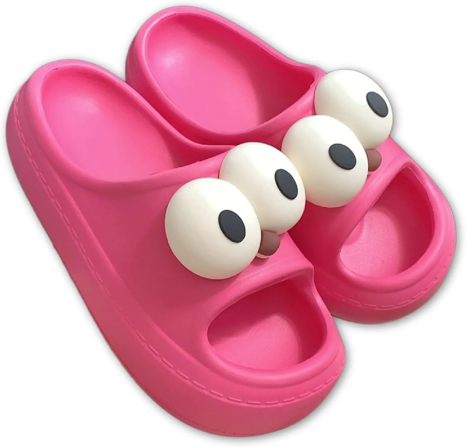 Women’s Slides Cute Bathroom Slippers Non-Slip Couple Matching Sandals with Cartoon Eyes
