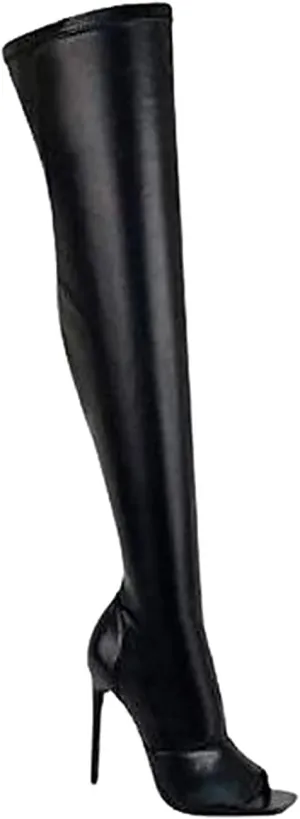 Women's Stiletto Heel Thigh High Boots Peep Toe Pull on Over The Knee Boots