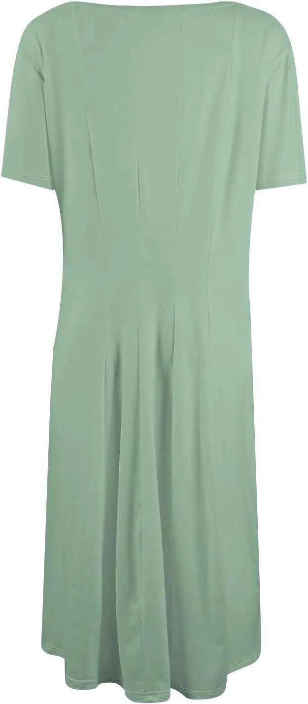 Womens Summer Travel Dress 2025 Short Sleeve Midi Work Casual Teacher Outfits