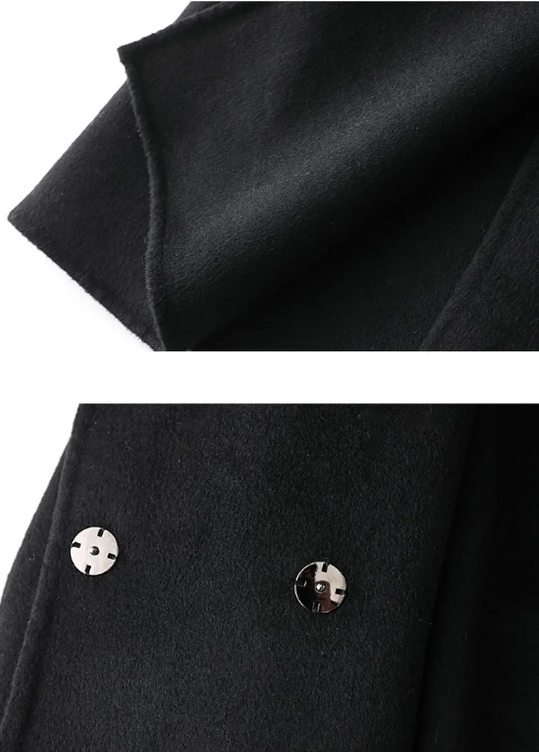 Womens Wool Trench Coats Autumn Winter 100% Wool Solid Color V-Neck Coat Slim Warm Long Overcoat Belt Jackets Outwear