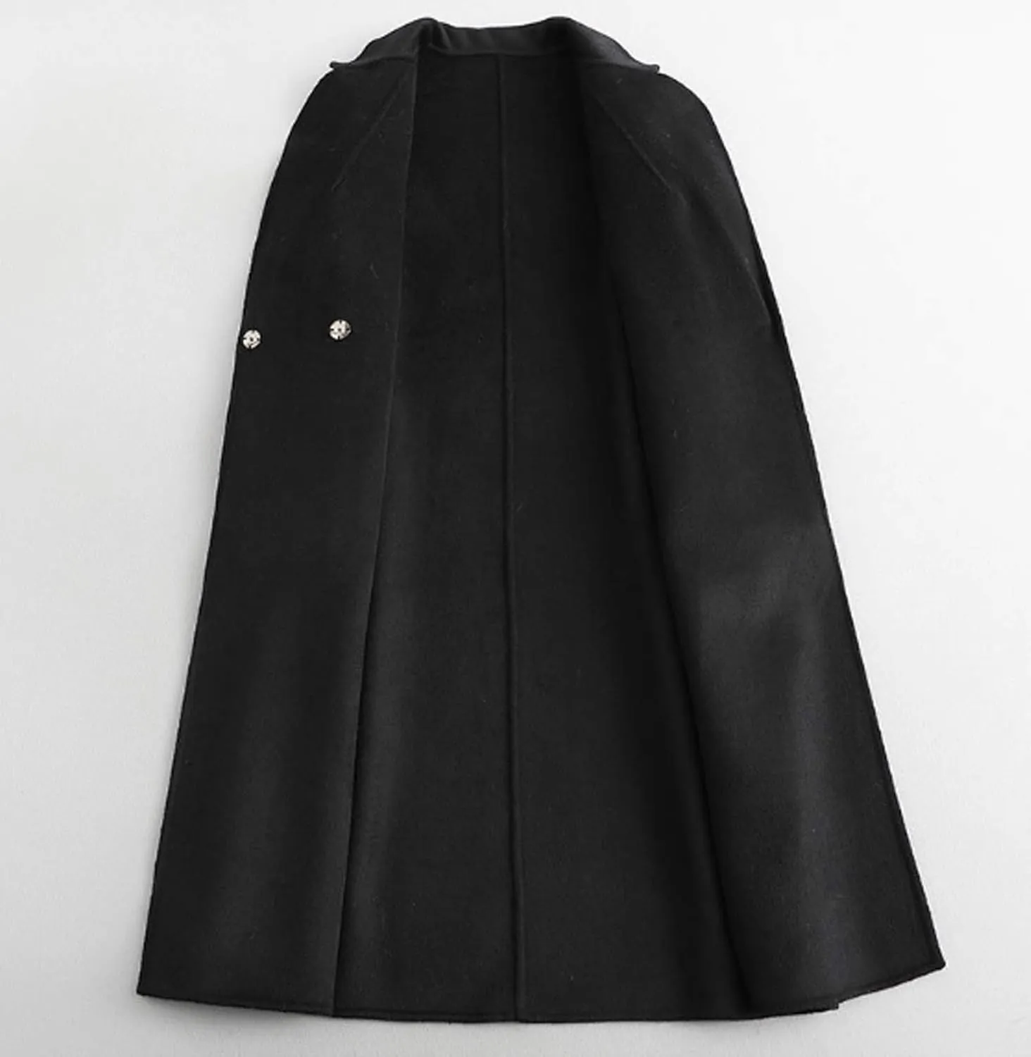 Womens Wool Trench Coats Autumn Winter 100% Wool Solid Color V-Neck Coat Slim Warm Long Overcoat Belt Jackets Outwear