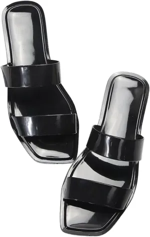 xsby Women's Clear Sandals Transparent Flat Sandals Dressy Summer Open Toe Beach Sandals