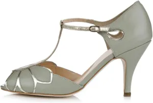 XYD Women Dance Ballroom Latin Jazz Sandals Mid Heels Peep Toe T-Strap Butterfly Bridal Evening Fancy Pumps Shoes