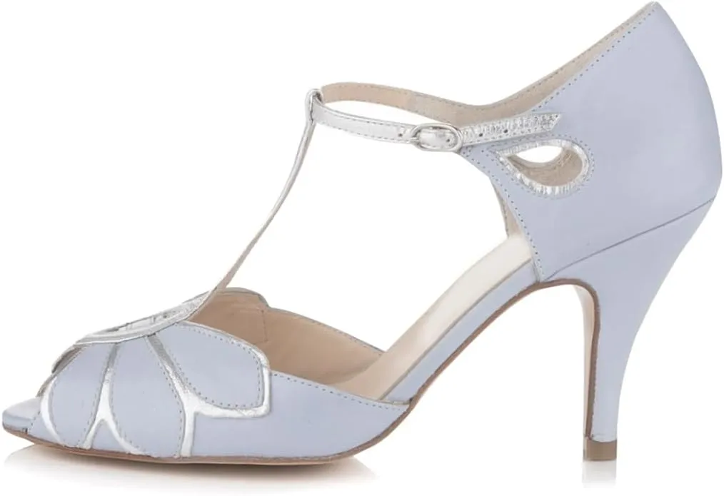 XYD Women Dance Ballroom Latin Jazz Sandals Mid Heels Peep Toe T-Strap Butterfly Bridal Evening Fancy Pumps Shoes