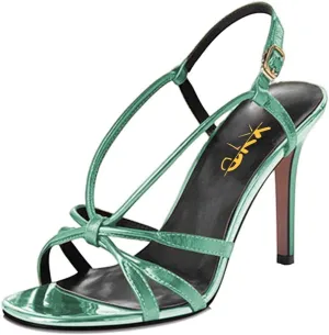XYD Women Fashion Open Toe High Stiletto Heel Slingback Pull On Sandals Evening Party Dating Shoes with Adjustable Buckle