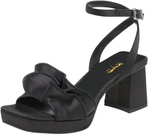 XYD Women Square Open Toe Ruffle Sandals Chunky Block Heels Platform Pumps Ankle Strap Dress Date Shoes