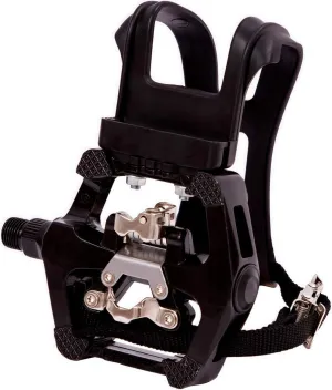 YBEKI Pro-Grade SPD Spin Bike Pedals and Straps/Toe Clip for Indoor Exercise Cycling & Spin Peloton/Schwinn/Sunny/Bikes Compatible, 9/16" Axle with Sealed Bearings   12-Month Warranty