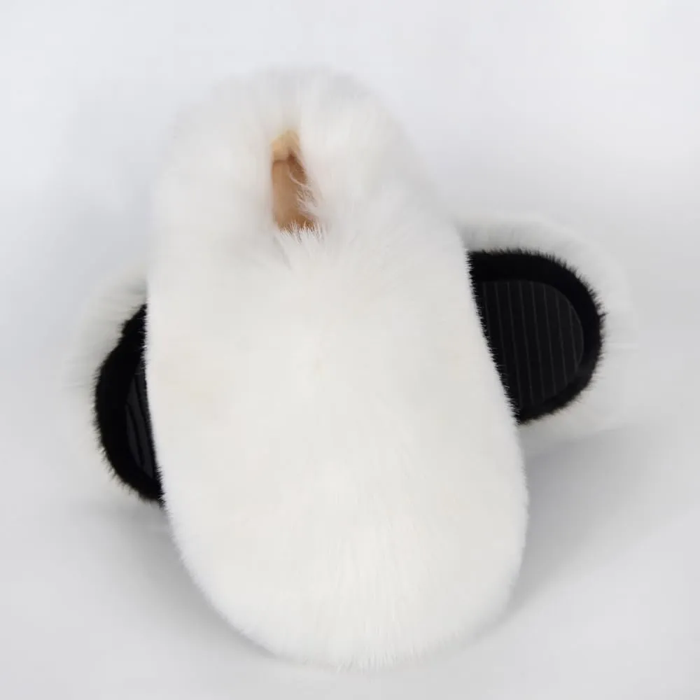 ZSGYCHCY Women's Winter Faux Fur Slides House Slippers Fluffy Sandals Furry Slide Indoor Outdoor