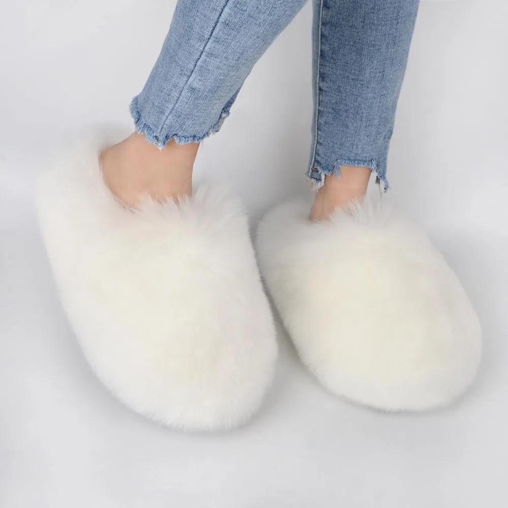 ZSGYCHCY Women's Winter Faux Fur Slides House Slippers Fluffy Sandals Furry Slide Indoor Outdoor